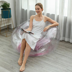 Thick Folding Inflatable Lazy Sofa with Footrest