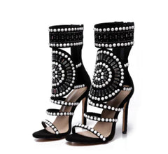 "Rome Rhinestone High Heels"