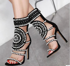 "Rome Rhinestone High Heels"