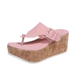 Fashionable Women's Wedge Clogs with Buckle Sandals