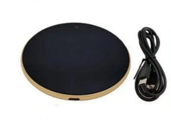 “Gold heated coffee coaster with smooth tempered glass top”