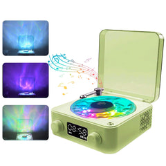 Waves Vinyl Bluetooth Speaker with Three Ambient Lights Aqua Vinyl Speaker The Waves Vinyl Player with Adjustable Light and Time for Bedroom Office Party 360° Surround Sound