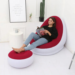 Thick Folding Inflatable Lazy Sofa with Footrest