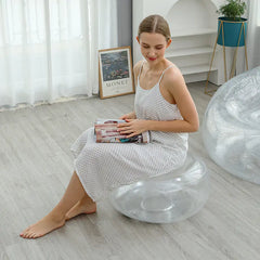 Thick Folding Inflatable Lazy Sofa with Footrest
