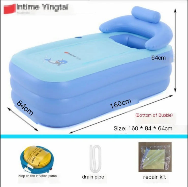 Folding Inflatable Bathtub Bath Barrel SPA Massage BathBarrel Foot Bath Barrel