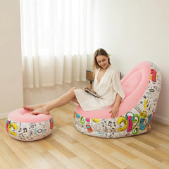 Thick Folding Inflatable Lazy Sofa with Footrest