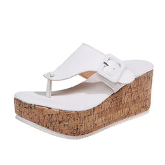 Fashionable Women's Wedge Clogs with Buckle Sandals