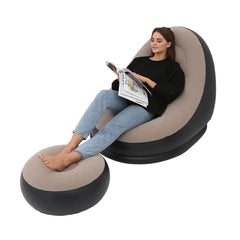Thick Folding Inflatable Lazy Sofa with Footrest