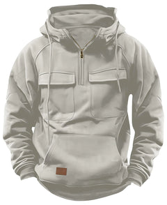 Herberton Men’s Tactical Quarter-Zip Hoodie Sweatshirt
