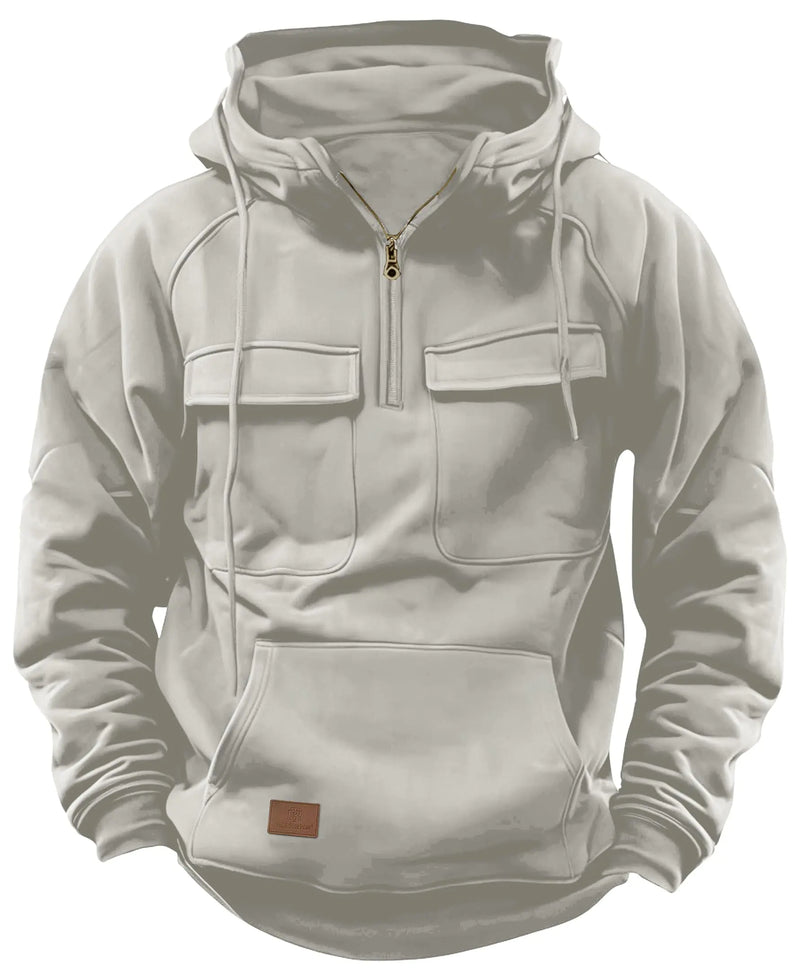 Herberton Men’s Tactical Quarter-Zip Hoodie Sweatshirt