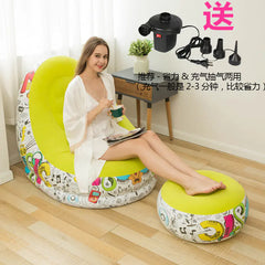 Thick Folding Inflatable Lazy Sofa with Footrest