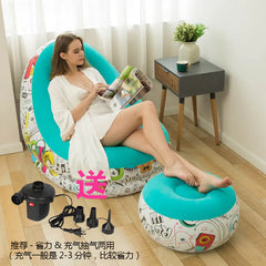 Thick Folding Inflatable Lazy Sofa with Footrest